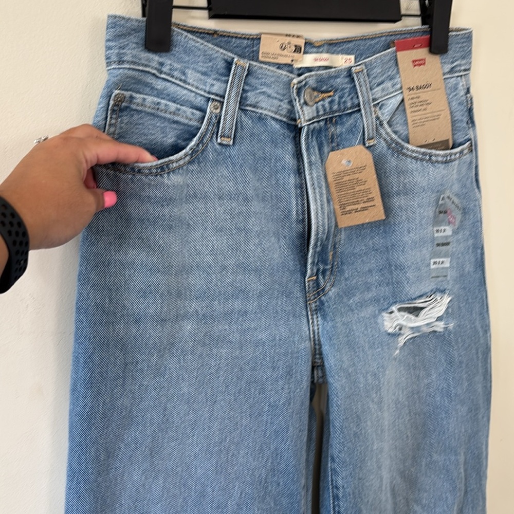 NEW Levi’s Mid Rise Cotton 94 Baggy Jeans Size 25 - Picture 5 of 11